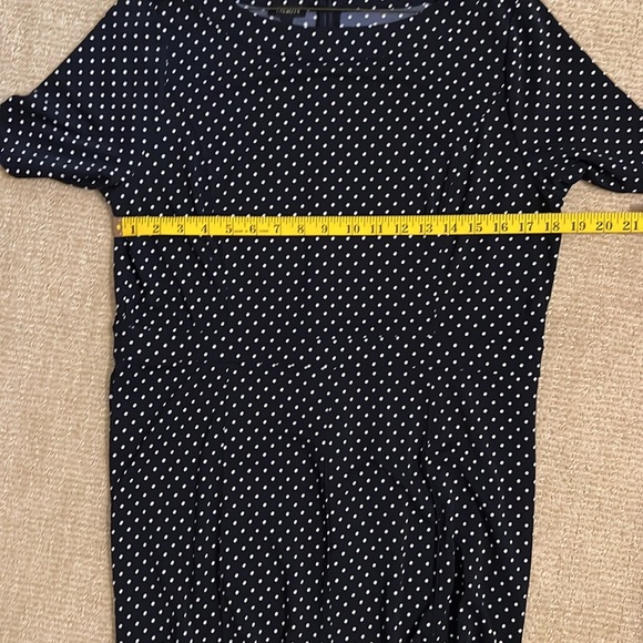 NWT Talbots, Blue Navy White Polka Dot Dress, Size 14 - Picture 5 of 8